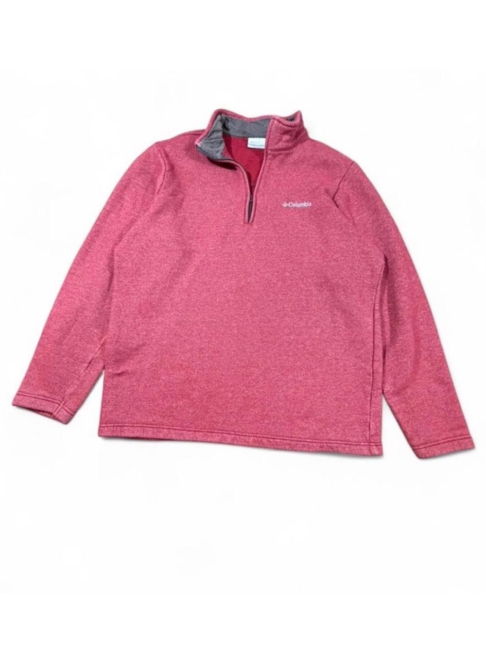 Men’s Columbia Quarter Zip Fleece Pullover Heather Berry Red Size Medium